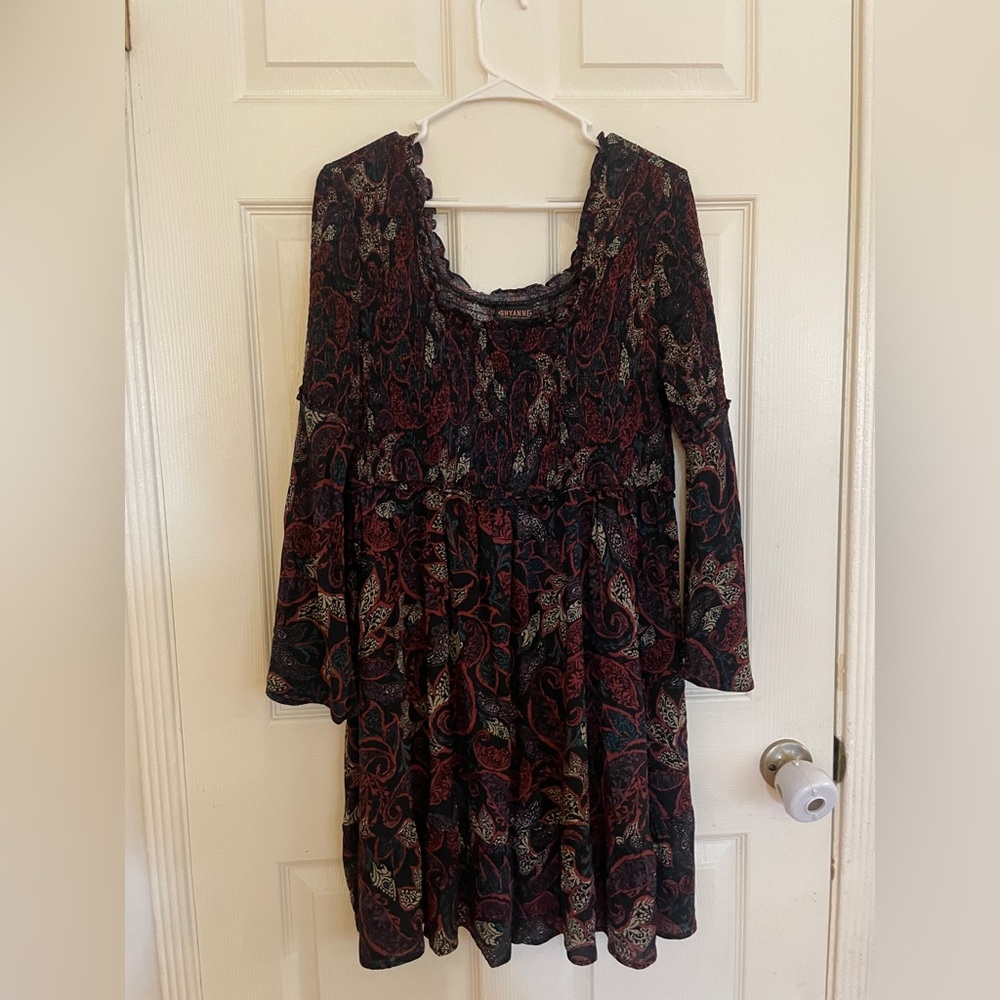 Shyanne country dress black boho size XLarge Xl multicolor - Picture 2 of 9
